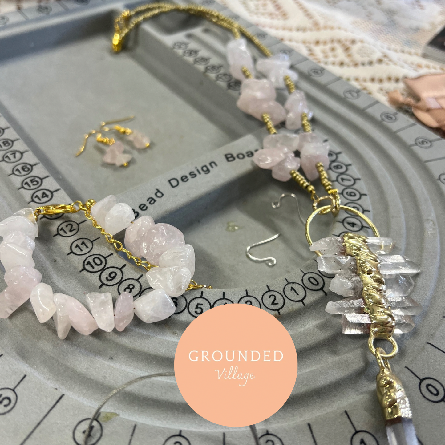 Crystal Gemstone creations - 3pce Jewellery set-  Fri 5th Dec