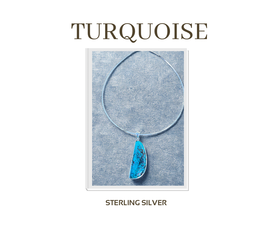 Arrii Turquoise pendant on solid 925 collar