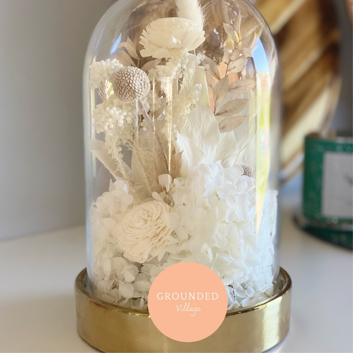 EASTER SPECIAL : Luxe glass dried floral Dome - Sunday 13th April