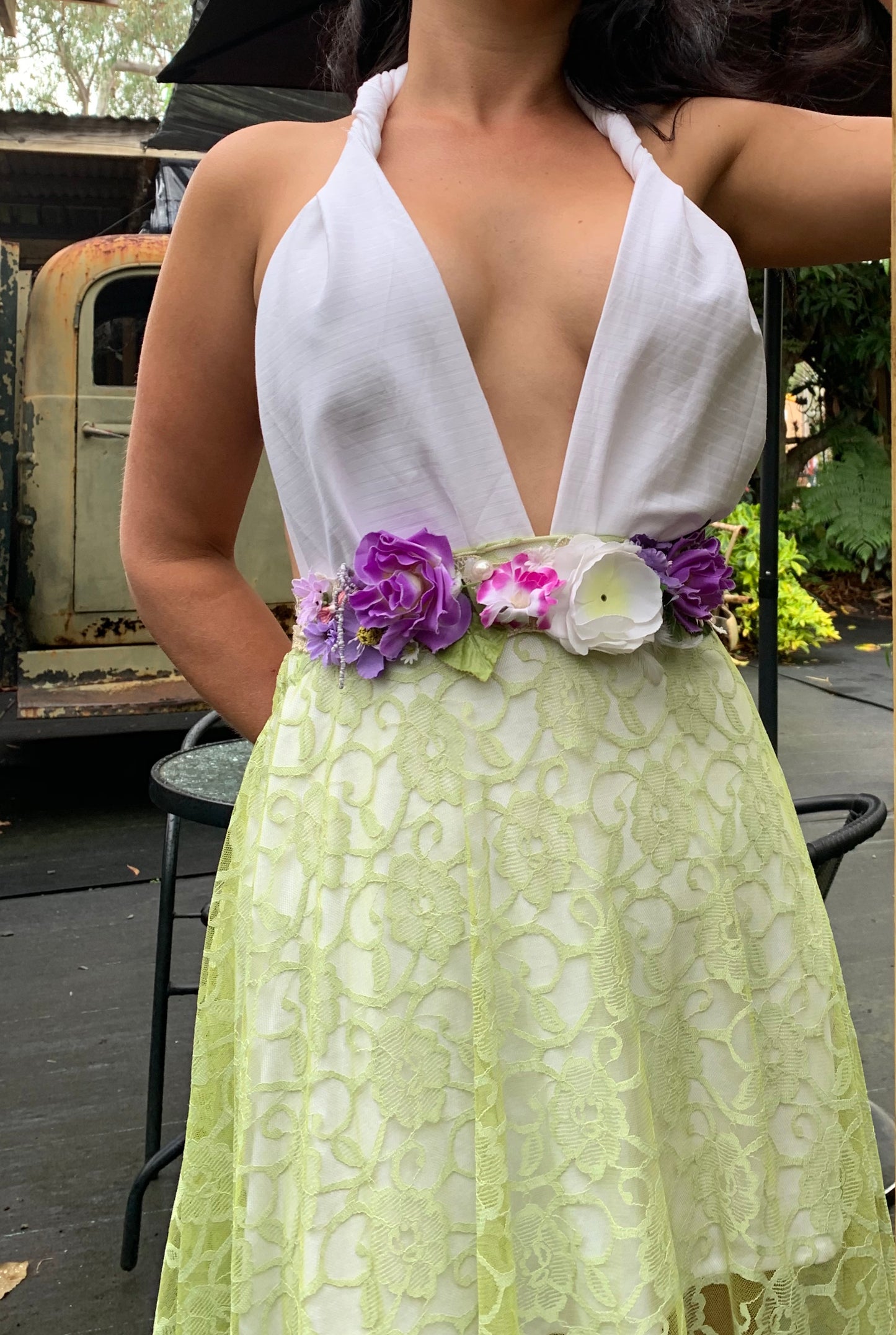 Willowfield- Tinketbell lace plunge maxi