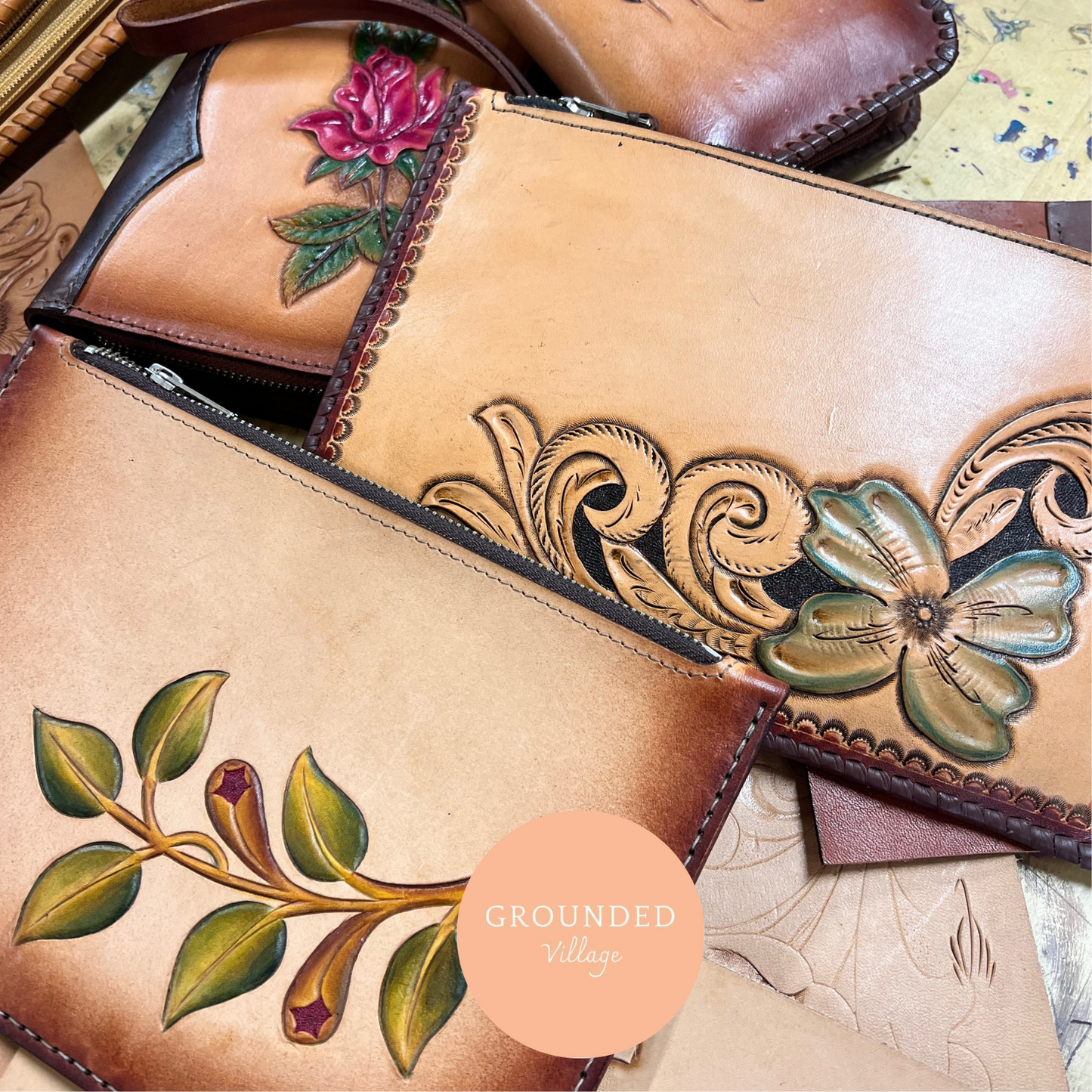 Zoe clutch leather workshop Sunday 23rd Nov