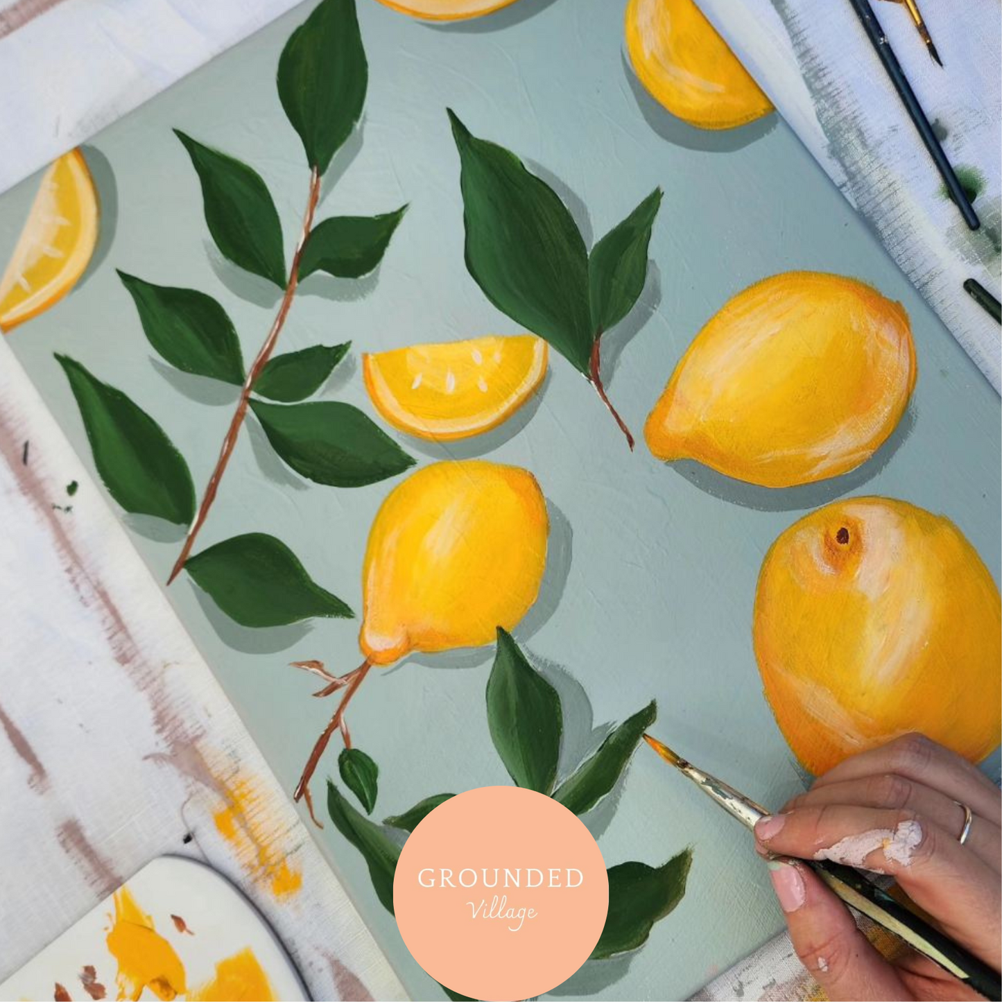 Lemons with Lemonchello paint and sip