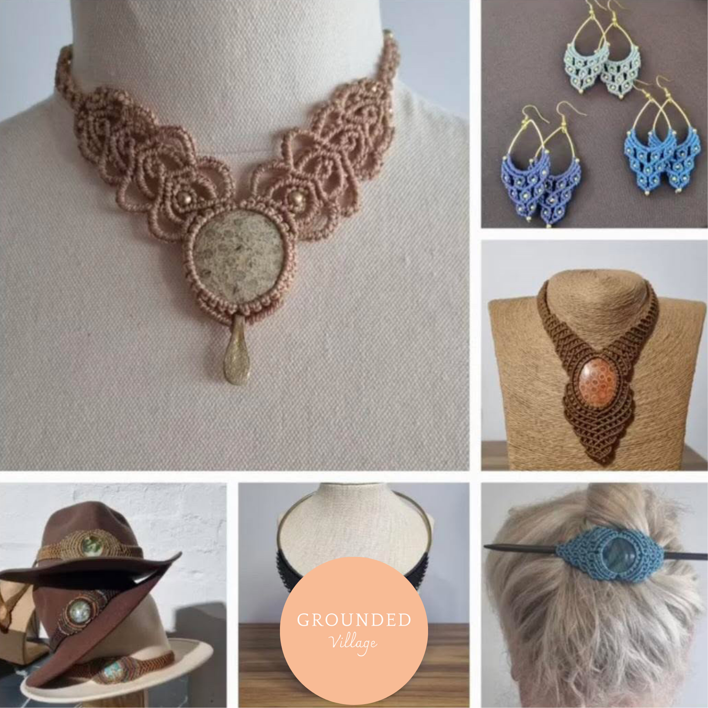 Macrame stone Wrapping necklace workshop- Sat 15th Nov