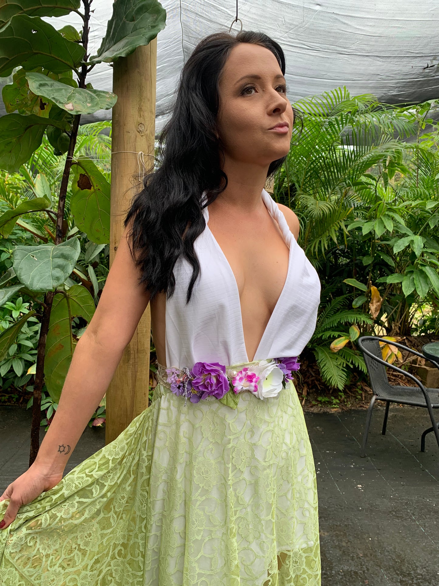 Willowfield- Tinketbell lace plunge maxi