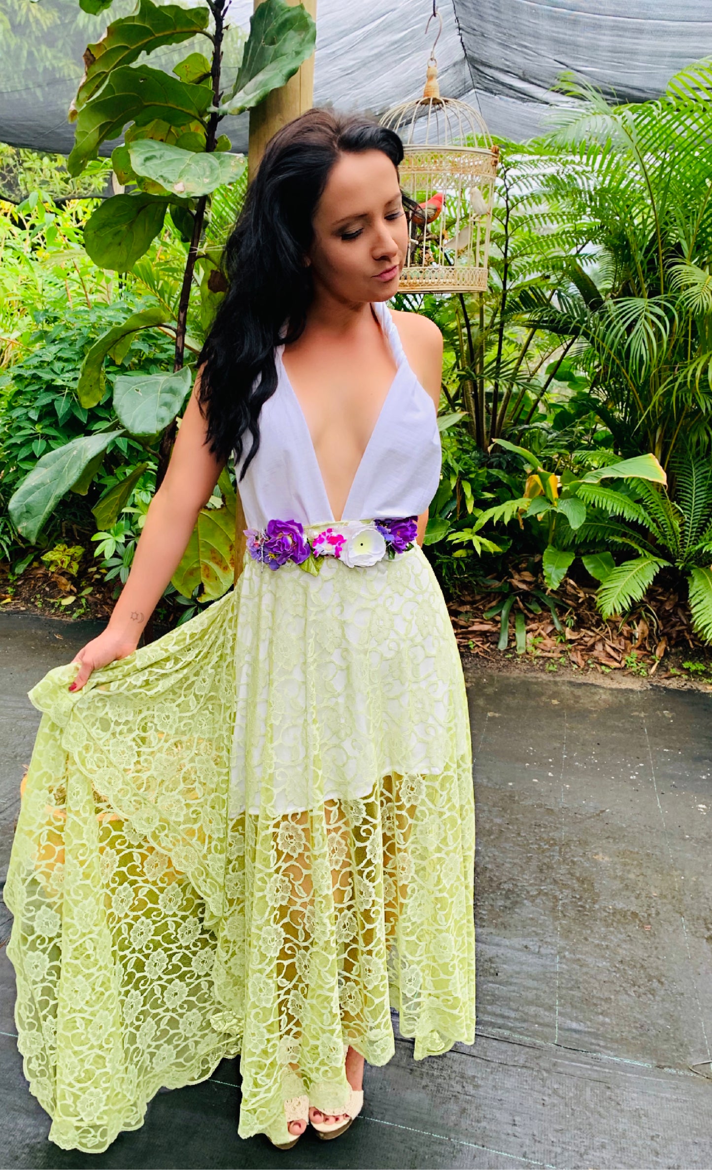 Willowfield- Tinketbell lace plunge maxi