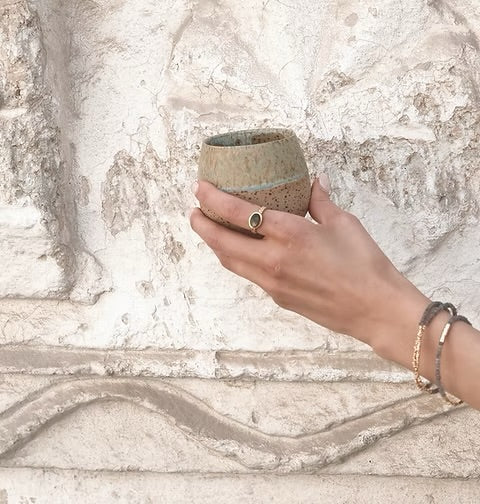 Woven light labradorite Ring