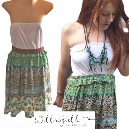 Boho strapless mini