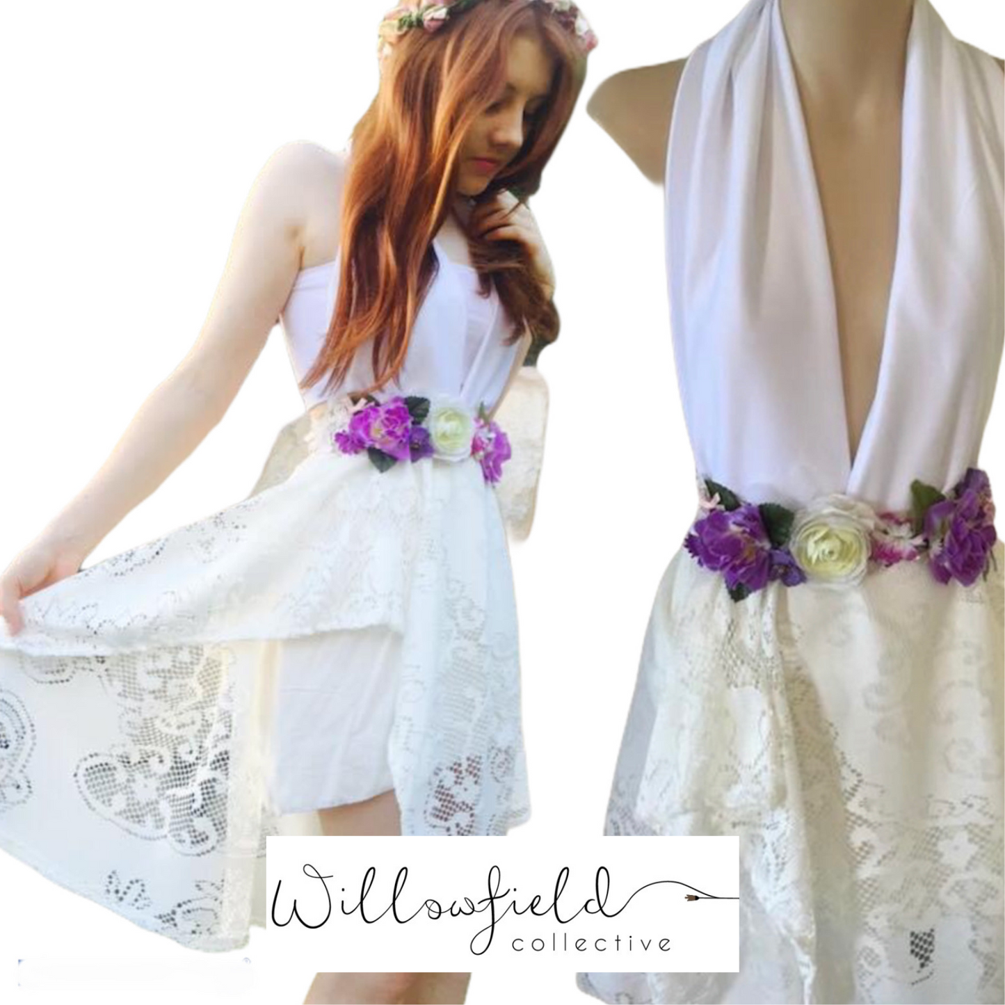 Little flower plunge dress