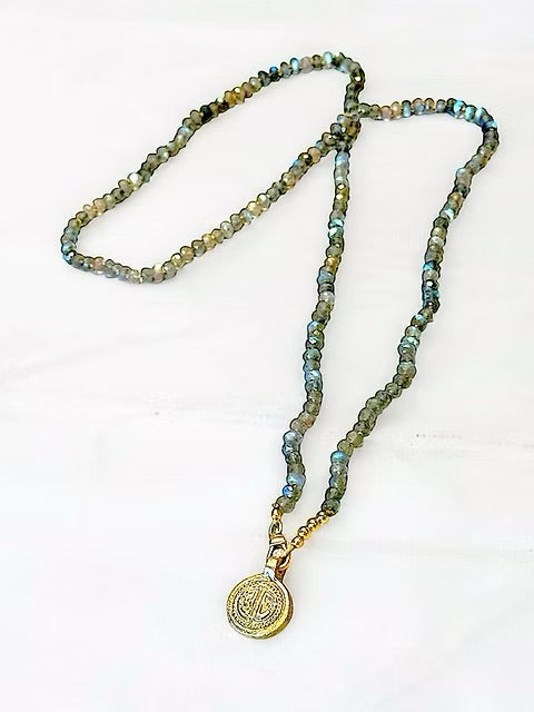 Luna Medallion Labradorite Necklace