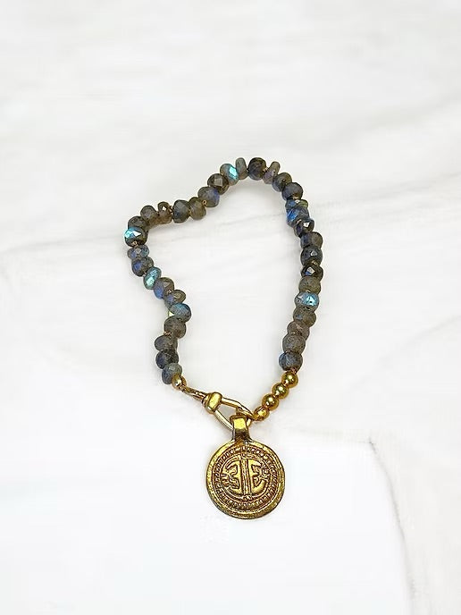 Luna Medallion Labradorite Bracelet