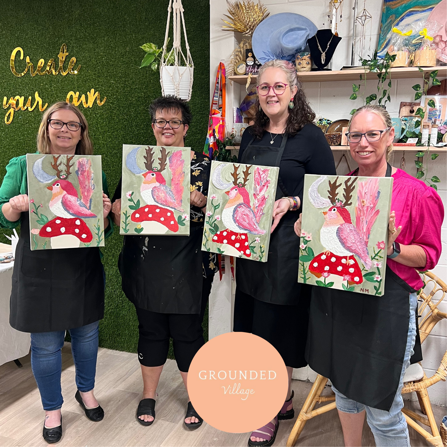 Wildflower Butterfly & Linen canvas construction - Paint and Sip- Sat 25th Oct