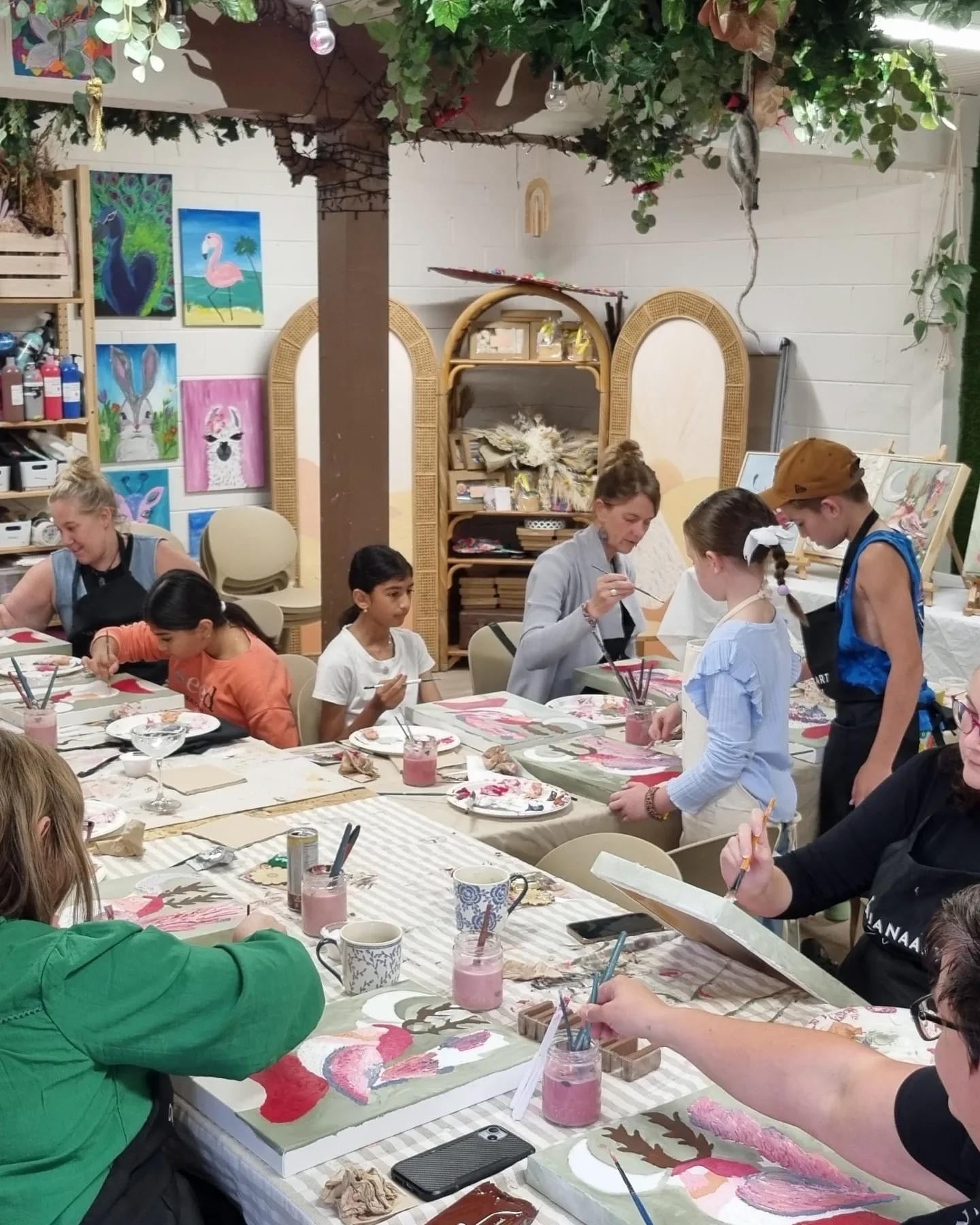 Wildflower Butterfly & Linen canvas construction - Paint and Sip- Sat 25th Oct