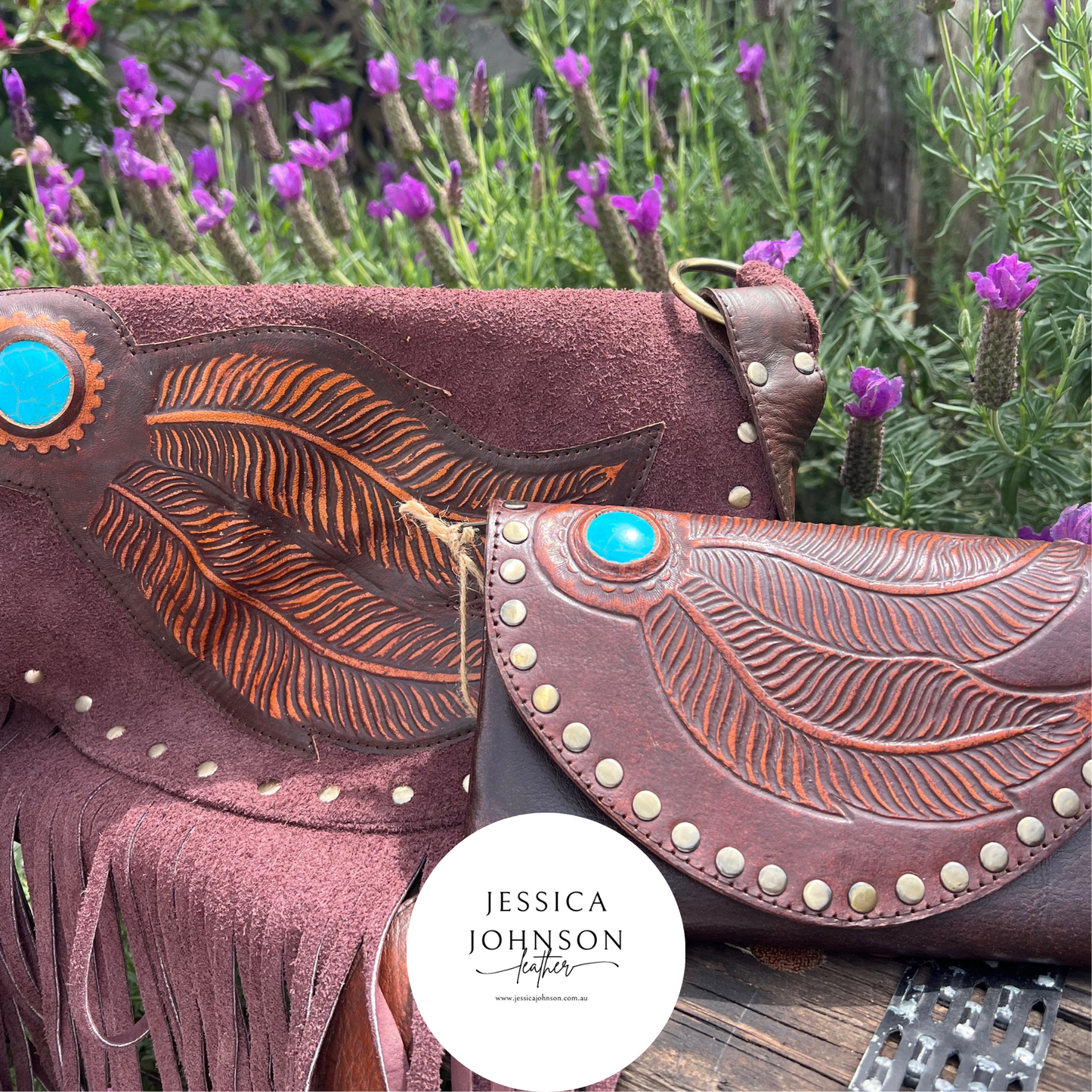 Sisters of the moon leather wallet