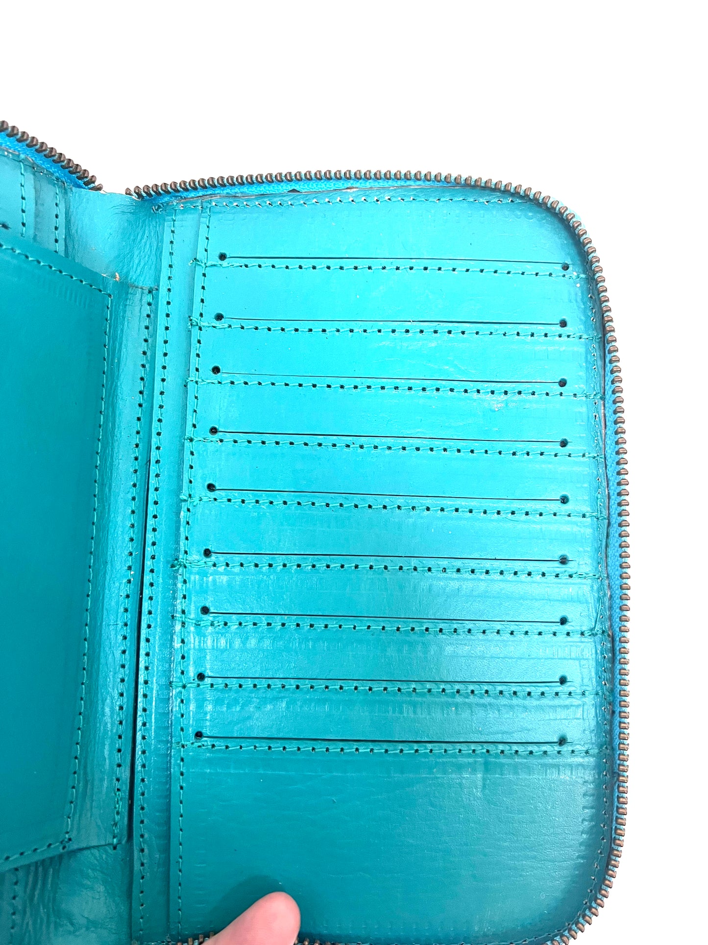 Atlantis leather wallet in nightshade colour way