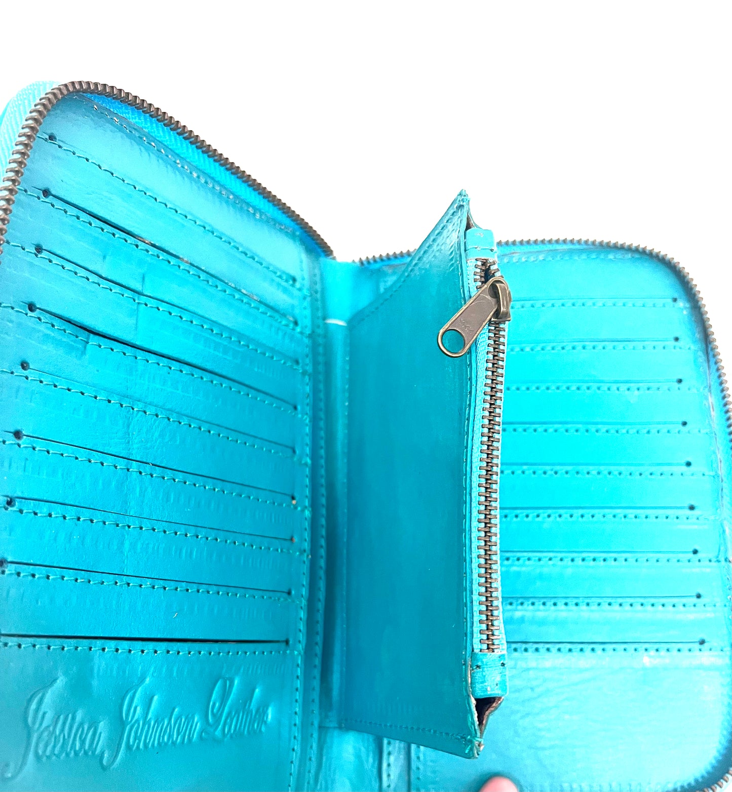 Atlantis leather wallet in marine colour way