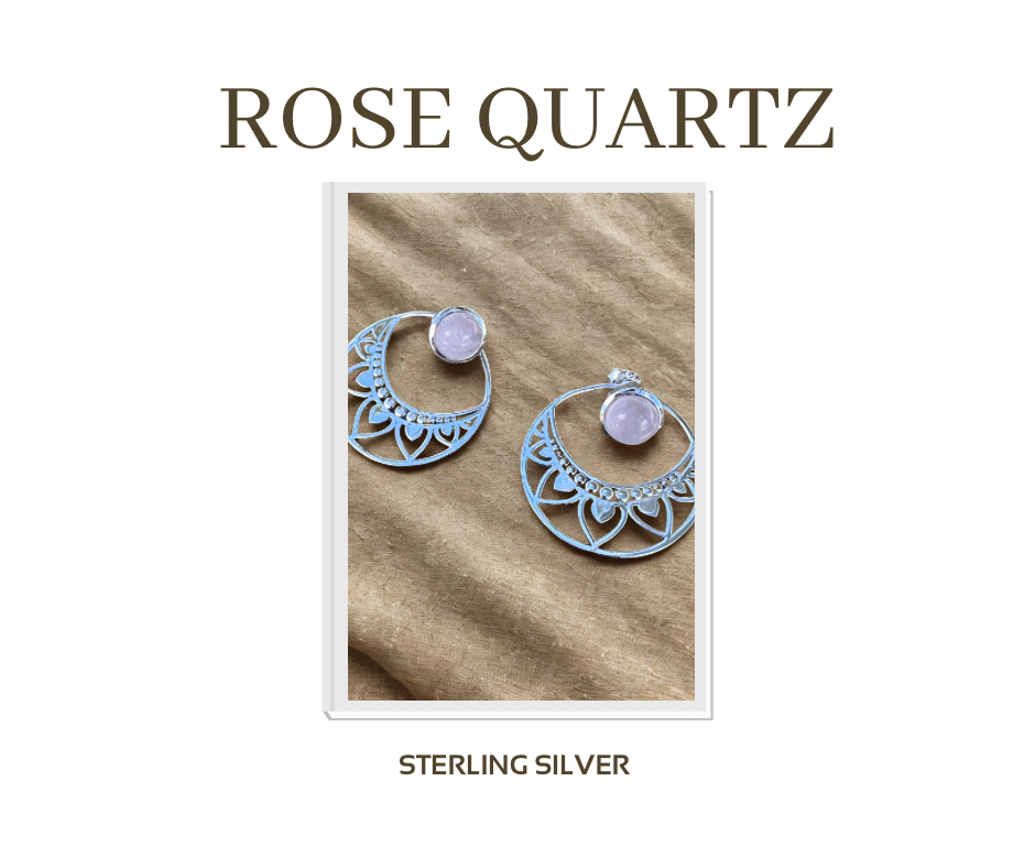 Rose Quartz sterling silver Earrings