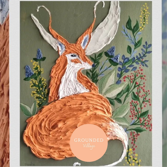 Moon Fox textured Art Paint and Sip - Sunday Feb 1st