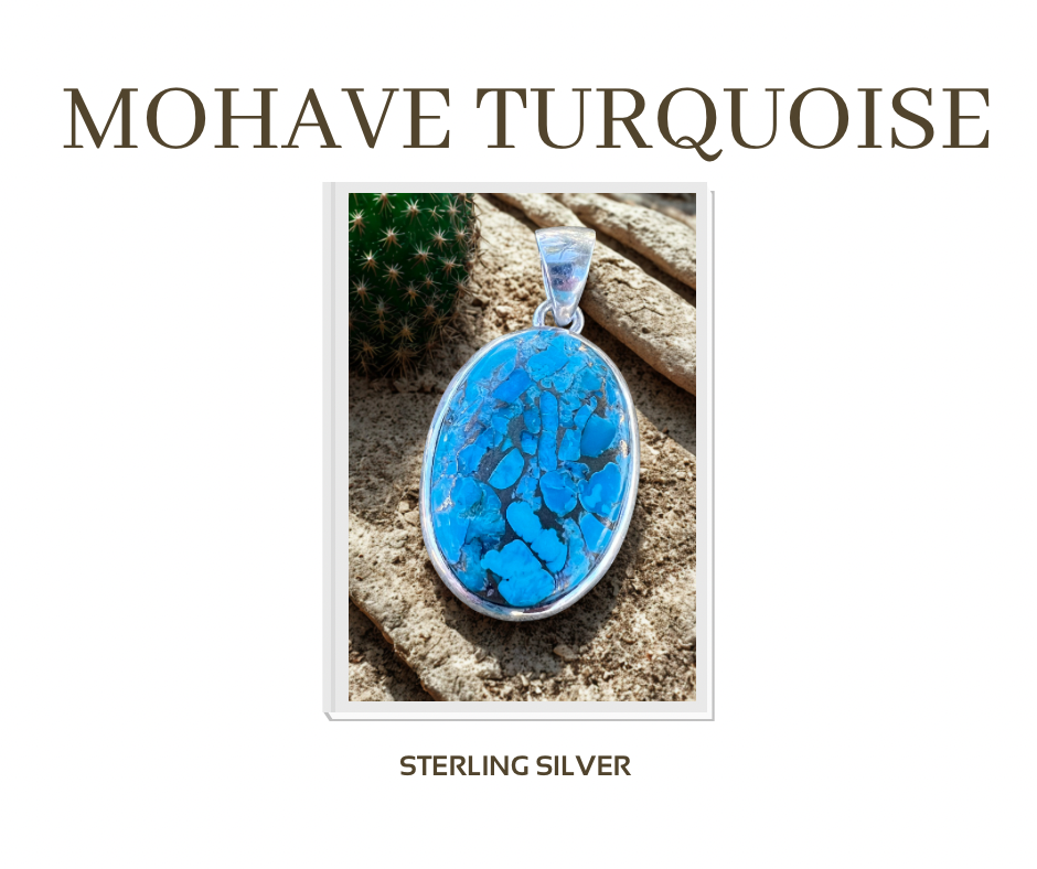 Naya  Blue mohave Turquoise pendant on solid 925