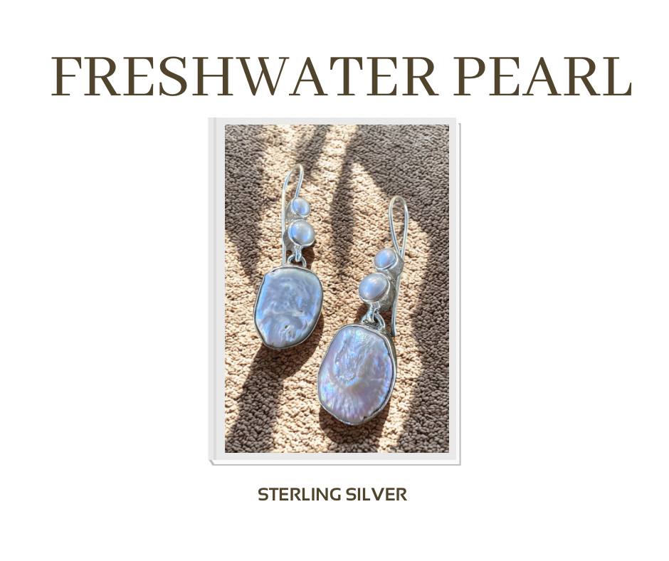 Grace freshwater pearl  sterling silver Earrings