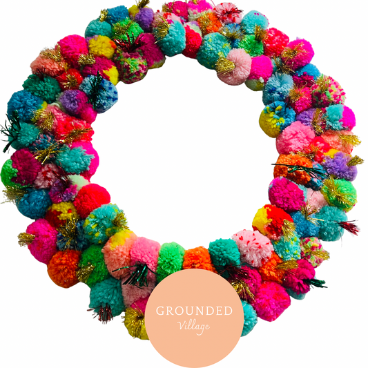Sparkle pom pom Wreath