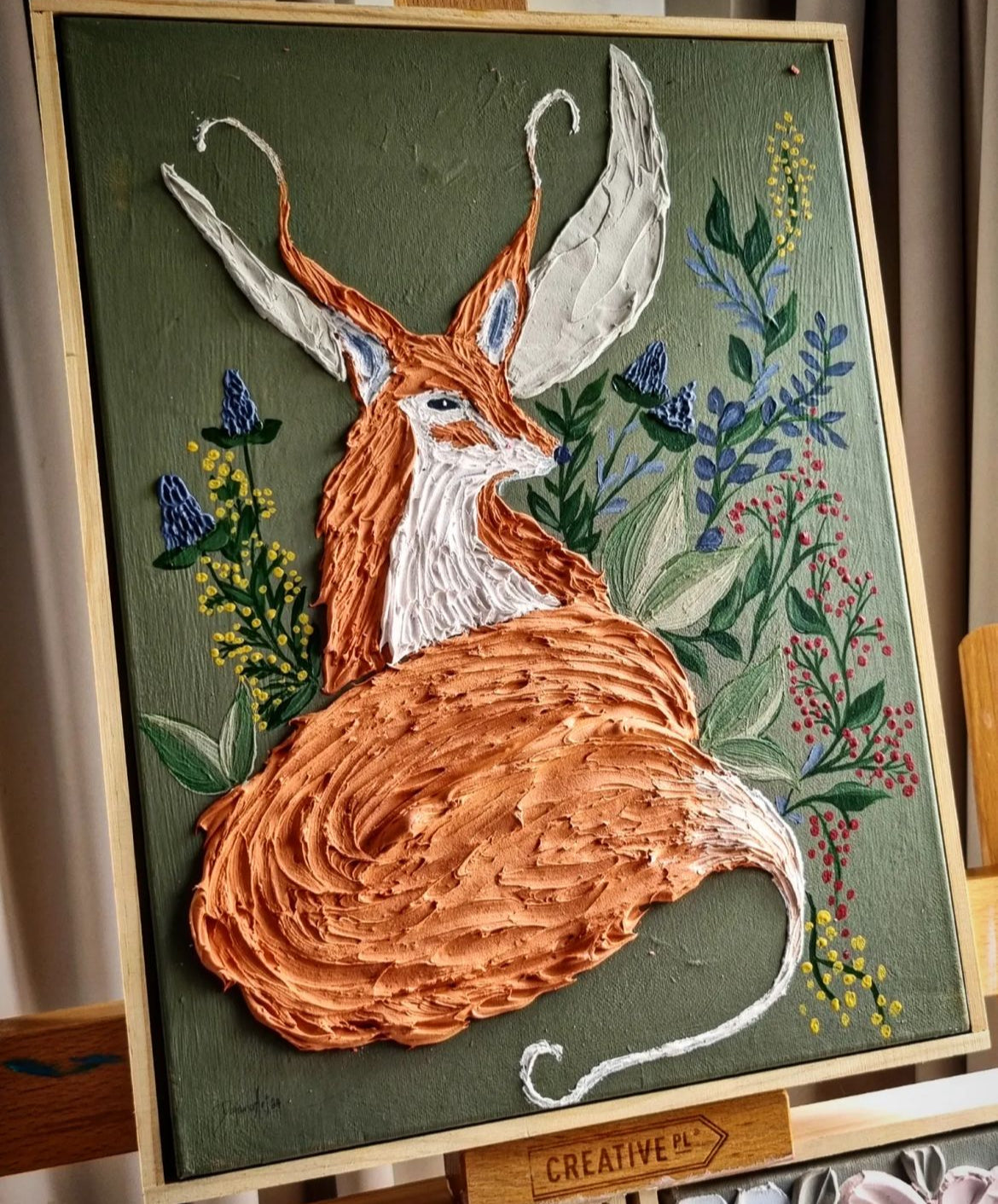 Enchanted Moon Fox textured Art event- Sat 16th March