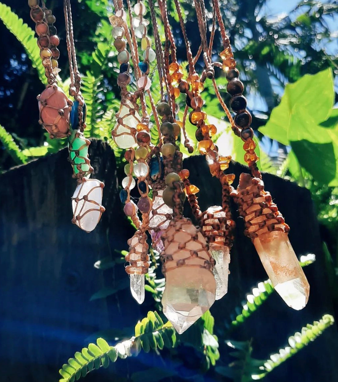 Macrame Raw crystals Necklace- Tues 17th Dec