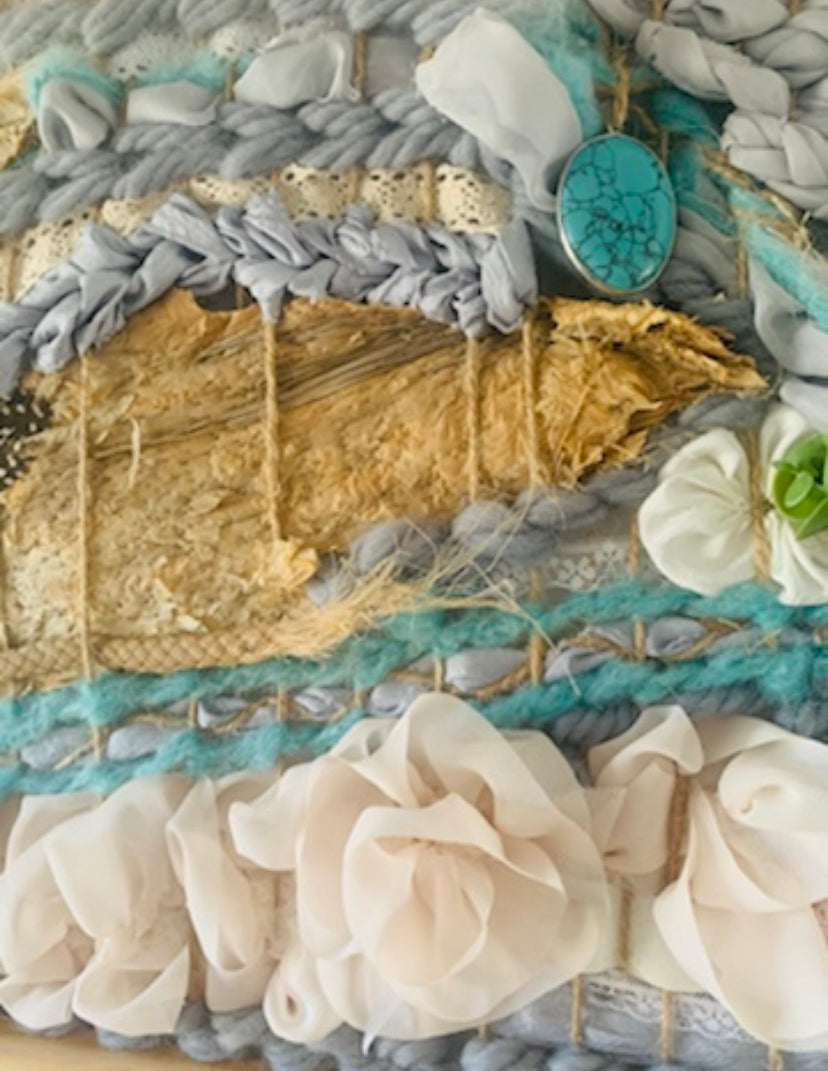 Oceananic freedom textile art