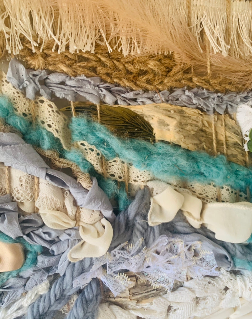 Oceananic freedom textile art