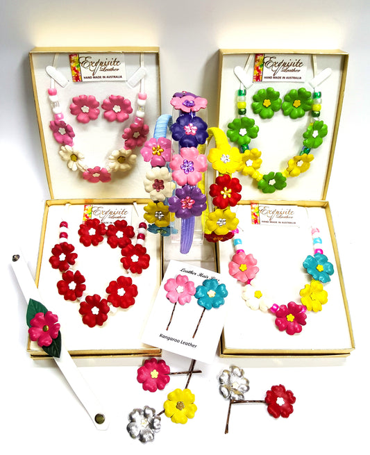 Leather colourful flower accessories workshop - Saturday 15th March