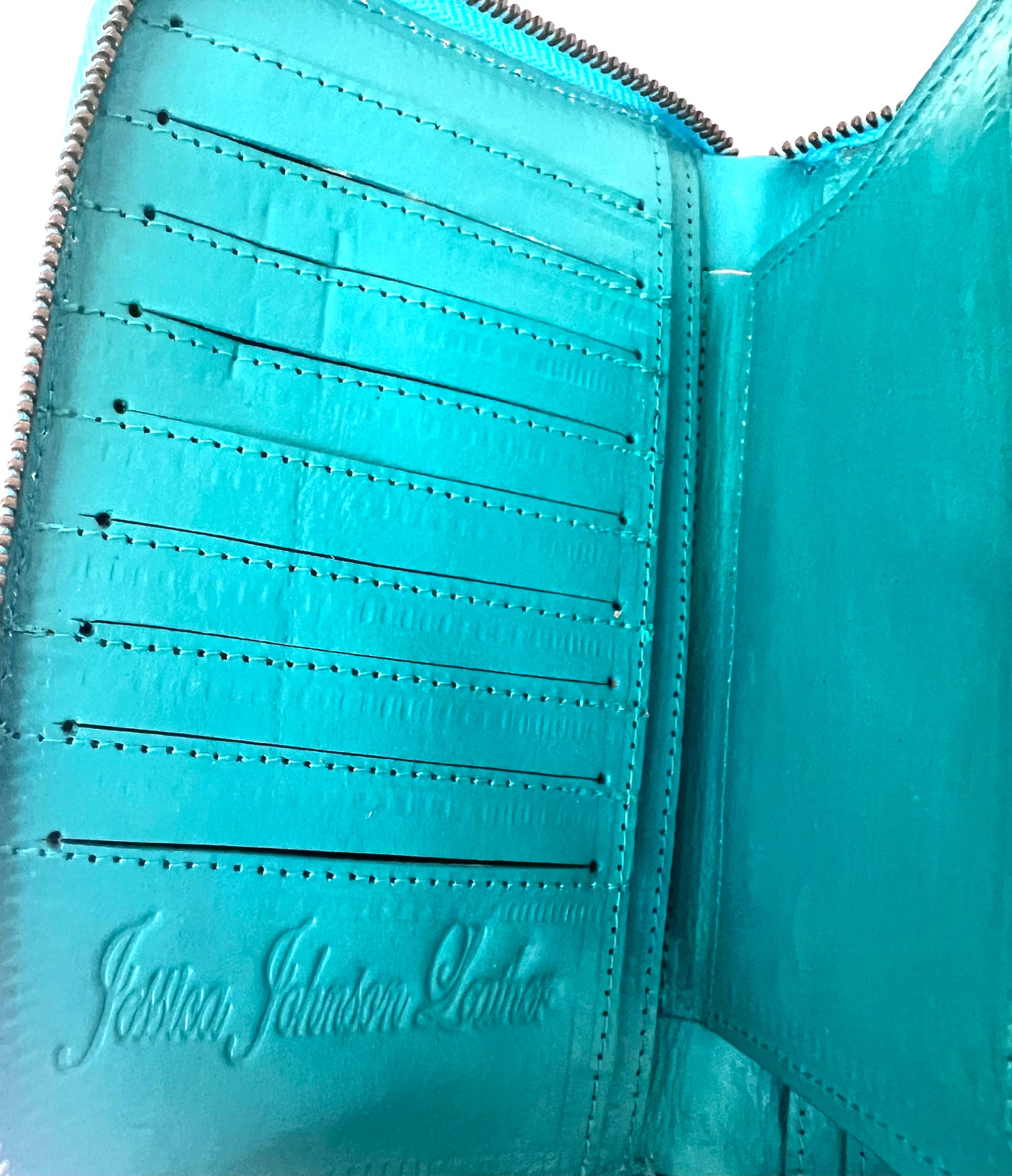Atlantis leather wallet in marine colour way